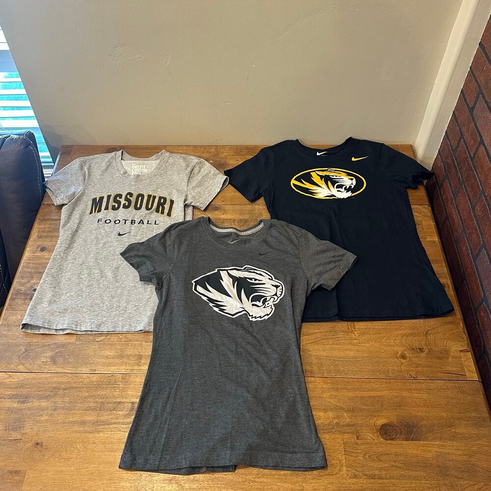Mizzou Football Tees Lot - Women's Sizes Small and Extra Small Missouri Football